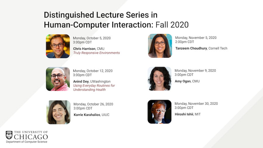 More Great Speakers To Come In Our Distinguished Lecture Series in HCI